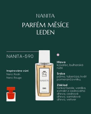 ✨ PARFÉM MĚSÍCE LEDEN: NANITA-590 Inspirováno luxusní vůní Narciso Rodriguez Narciso Rouge. HLAVA: kosatec, bulharská růže...
